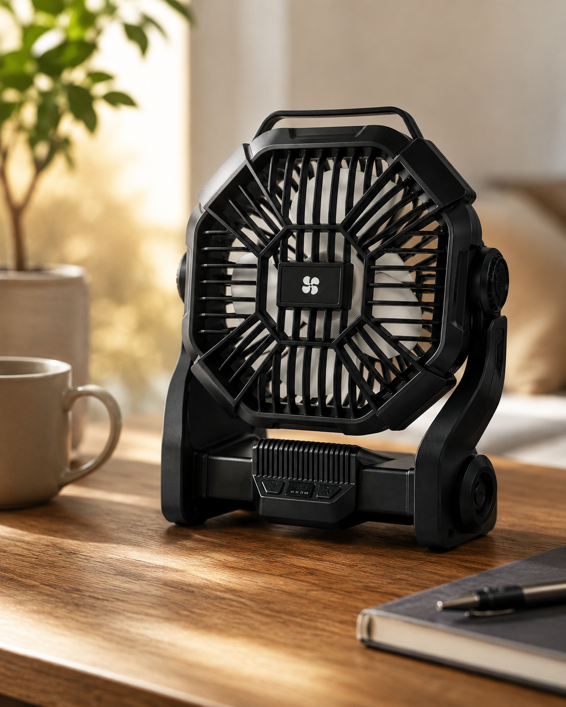 Portable Camping Fan and Lantern with Power Bank and Light