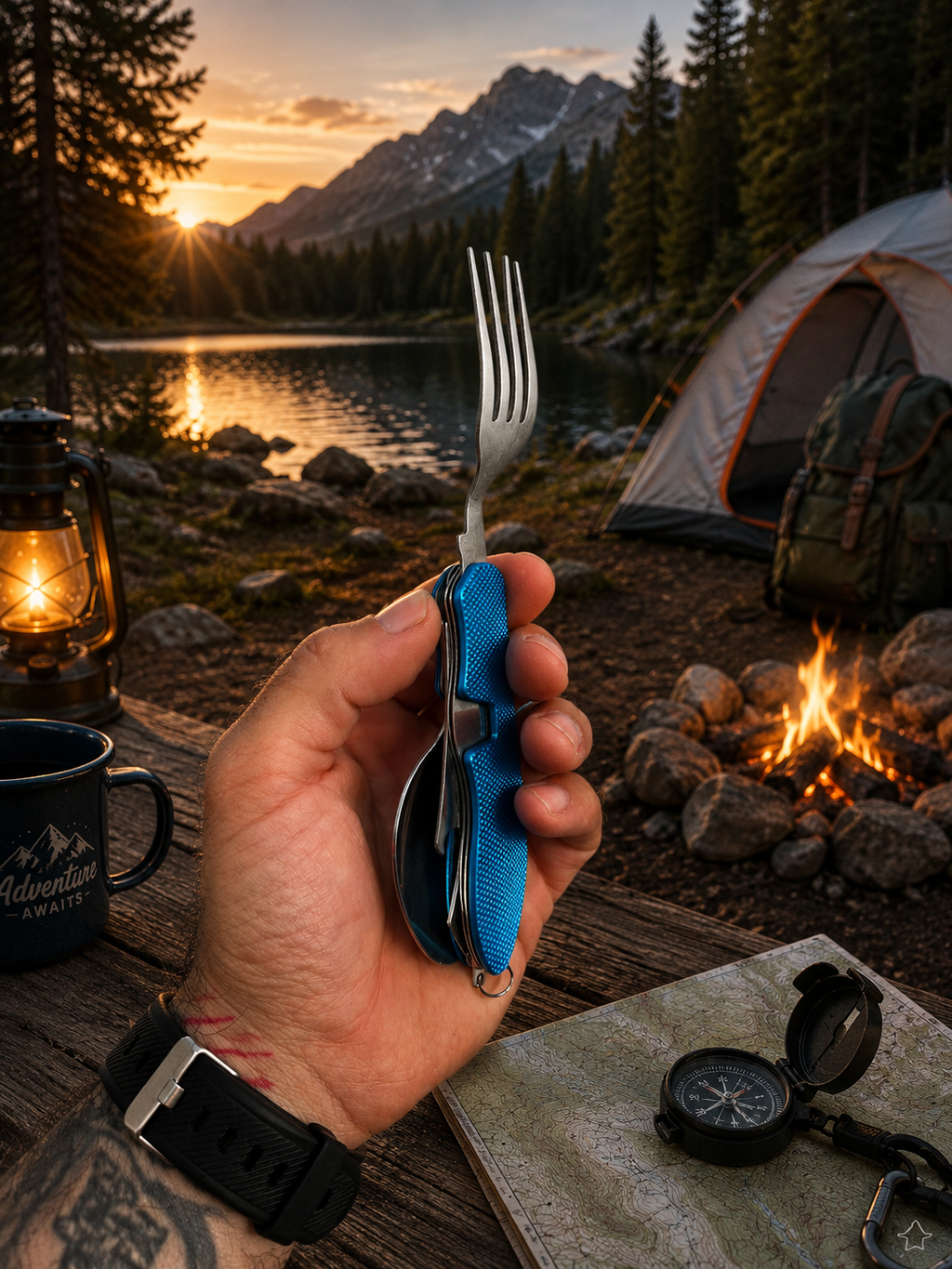 Foldable Camping Cutlery Set