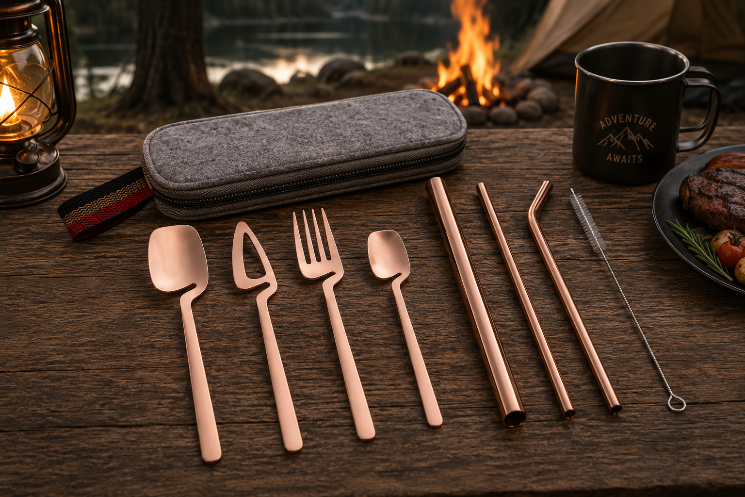 Portable Stainless Steel Camping Cutlery Set