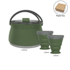 Outdoor Camping Cookware Set with Collapsible Kettle