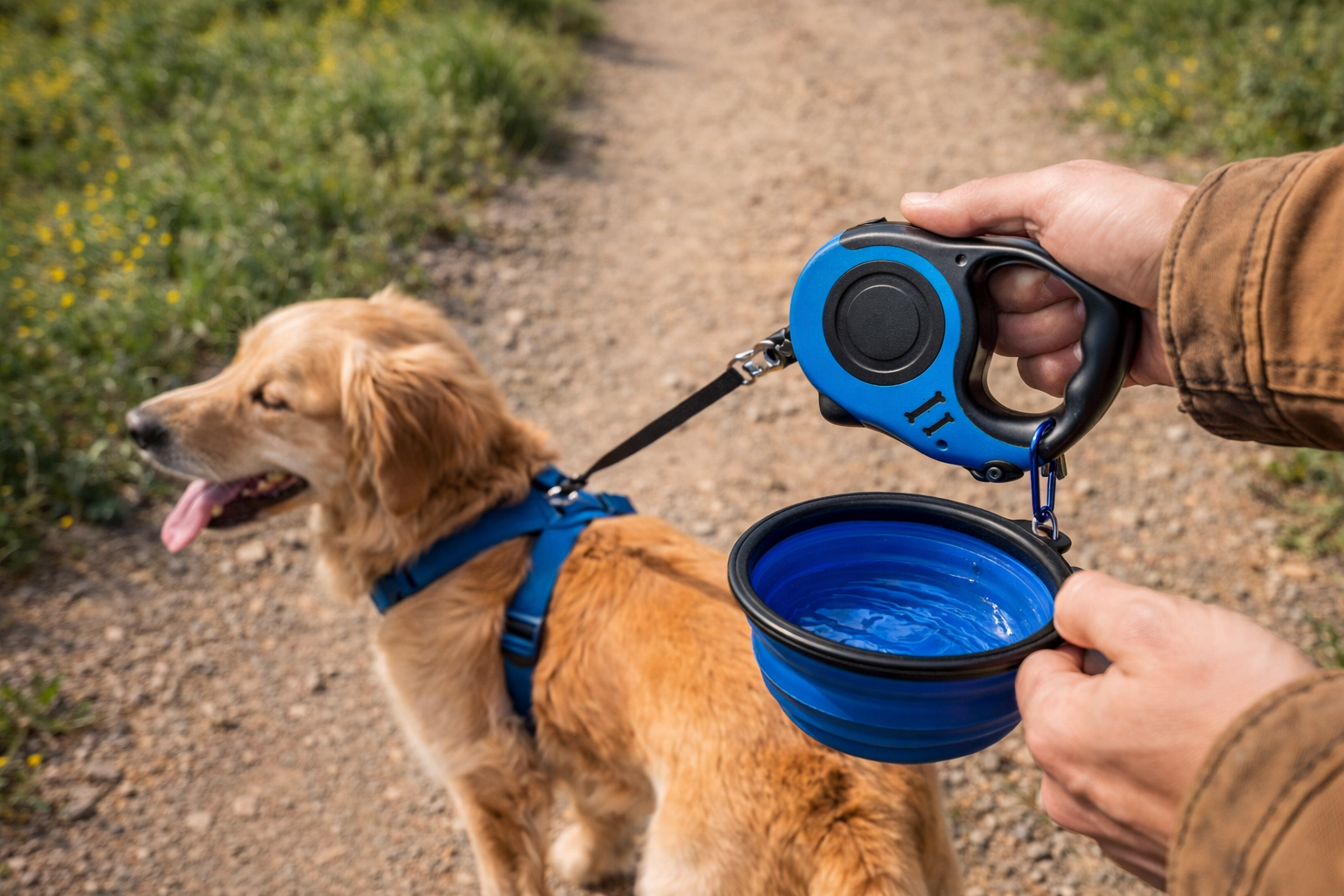 Dog Travel Combo - Lead and Bowl