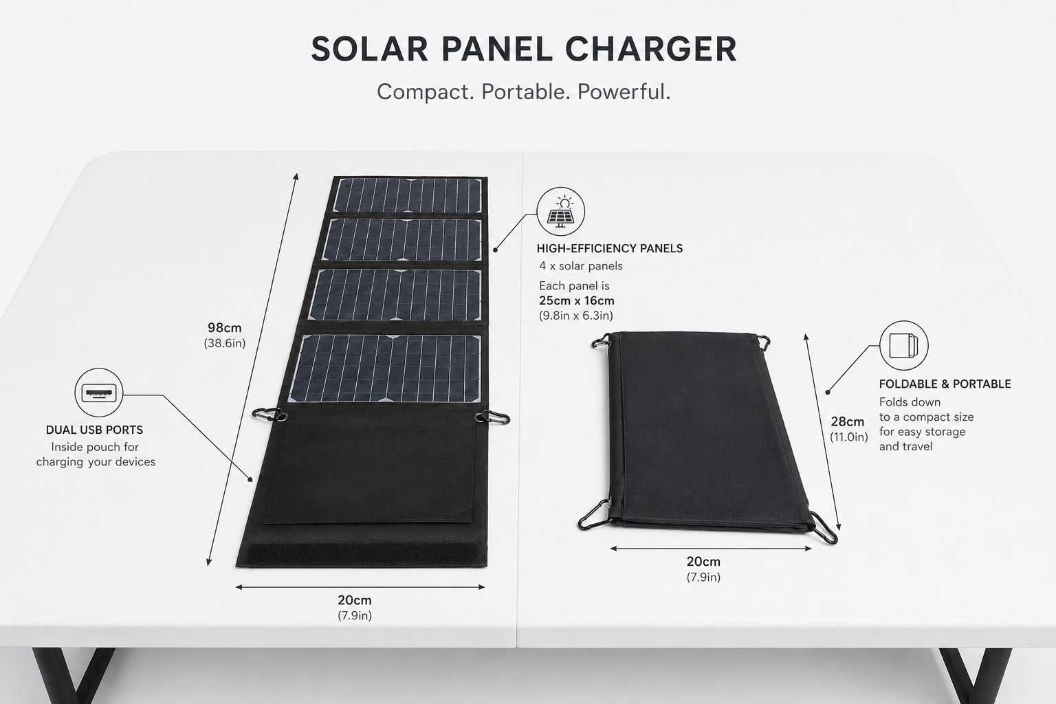 30W Portable Solar Panel