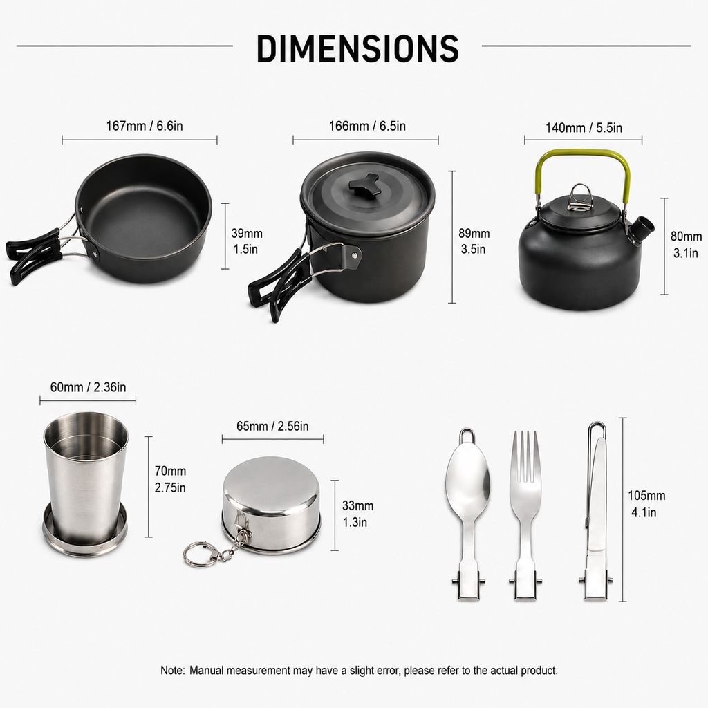 Steel Camping Cookware Set