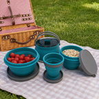 Outdoor Camping Cookware Set with Collapsible Kettle
