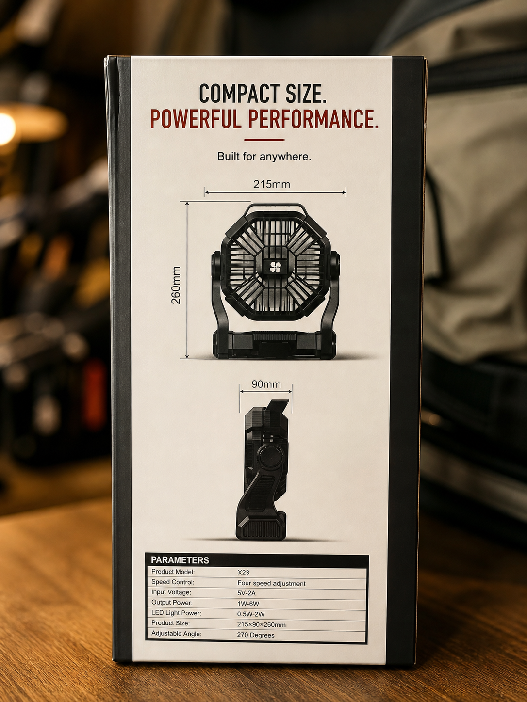Portable Camping Fan and Lantern with Power Bank and Light