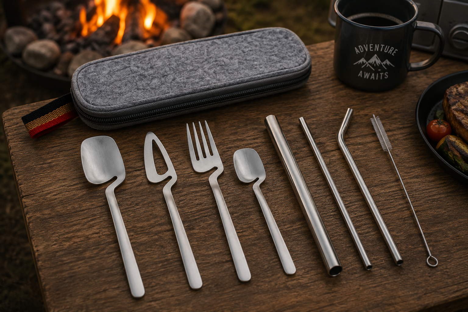 Portable Stainless Steel Camping Cutlery Set